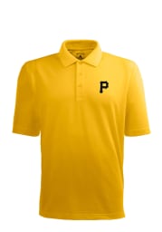 Antigua Pittsburgh Pirates Mens Gold Xtra-Lite Short Sleeve Polo