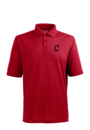 Antigua Cleveland Indians Mens Red Xtra-Lite Short Sleeve Polo