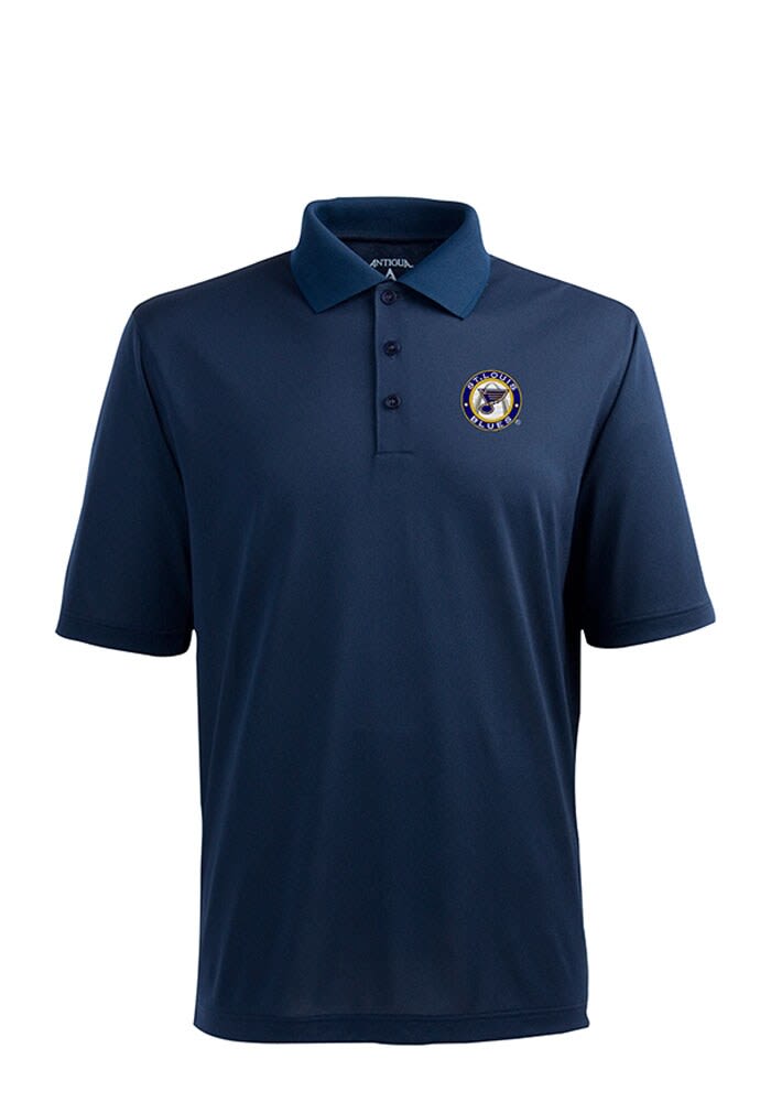 Antigua St Louis Blues Xtra-Lite NAVY Short Sleeve Polo