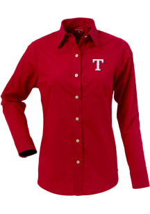 Antigua Texas Rangers Womens Dynasty Long Sleeve Red Dress Shirt