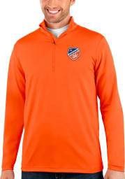 Antigua FC Cincinnati Mens Orange Rally Long Sleeve 1/4 Zip Pullover