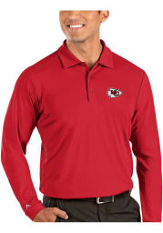 Antigua Kansas City Chiefs Mens Red Tribute Long Sleeve Polo Shirt