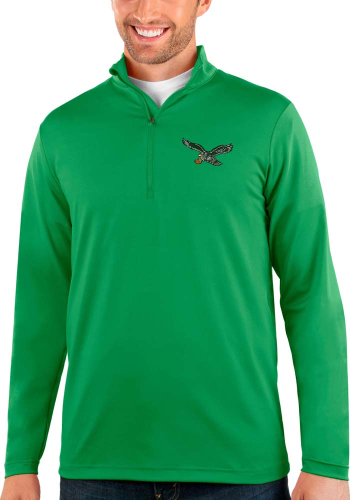 Antigua Philadelphia Eagles Women's Green Metallic Logo Absolute Long Sleeve Pullover, Green, 100% POLYESTER, Size S, Rally House