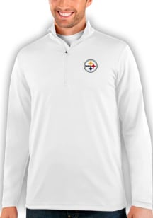 Antigua Pittsburgh Steelers Mens White Rally Long Sleeve 1/4 Zip Pullover