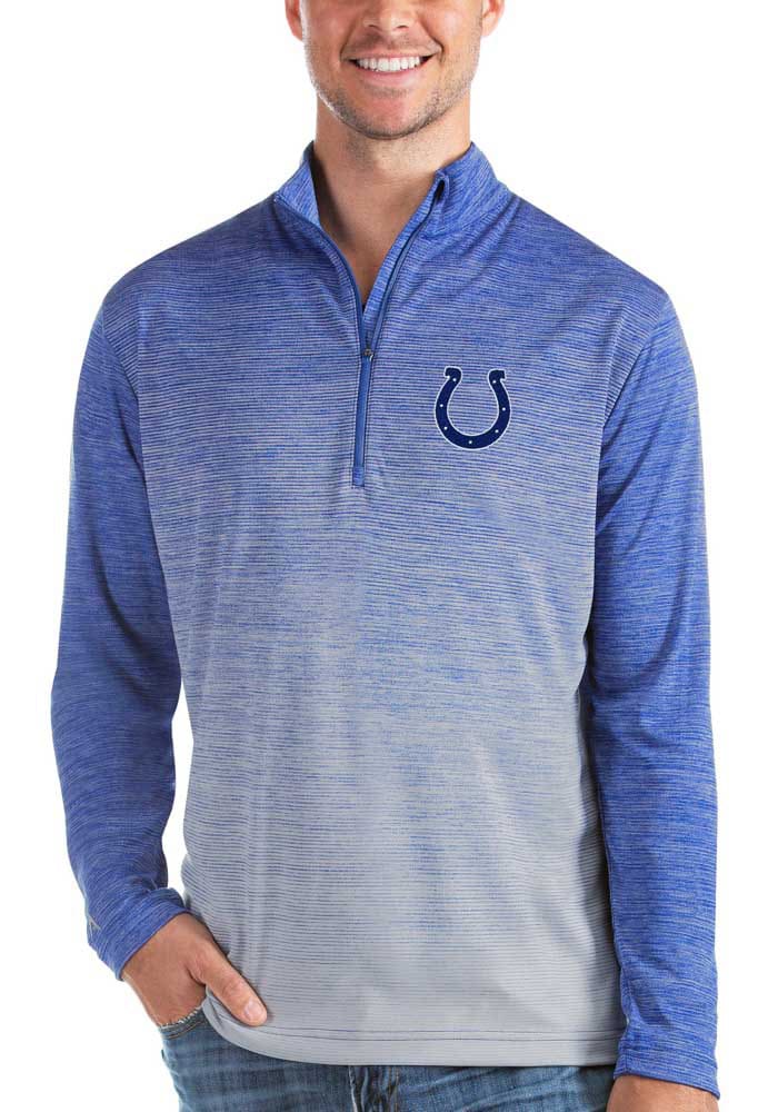 Antigua Indianapolis Colts Mens Grey Cycle Long Sleeve 1/4 Zip Pullover