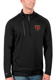 Antigua Chicago Bears Mens Black Generation Long Sleeve Qtr Zip Pullover