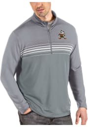 Antigua Cleveland Browns Mens Grey Pace Long Sleeve 1/4 Zip Pullover