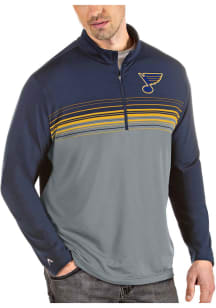 Antigua St Louis Blues Mens Navy Blue Pace Long Sleeve 1/4 Zip Pullover