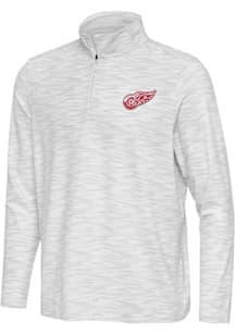 Antigua Detroit Red Wings Mens White Swell Long Sleeve Qtr Zip Pullover