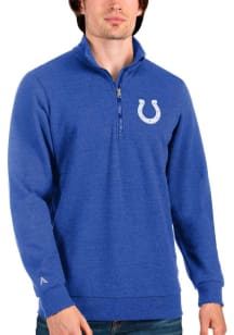 Antigua Indianapolis Colts Mens Blue Action Long Sleeve 1/4 Zip Pullover