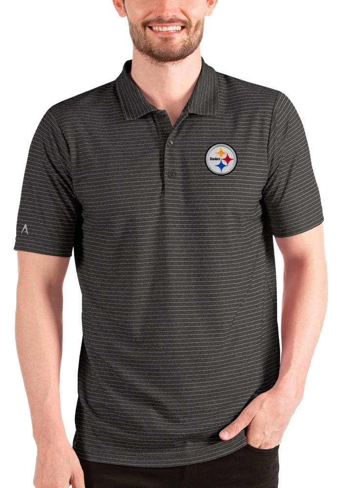 Antigua Pittsburgh Steelers Men's Esteem Tall Polo, Black, 4XLT