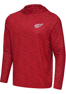 Antigua Detroit Red Wings Mens Red Swell Long Sleeve Lightweight Hoodie