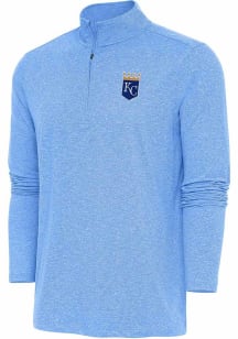 Antigua Kansas City Royals Mens Light Blue Hunk Long Sleeve 1/4 Zip Pullover