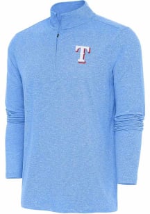 Antigua Texas Rangers Mens Light Blue Hunk Long Sleeve 1/4 Zip Pullover