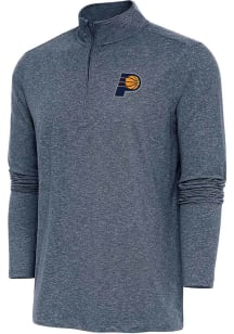 Antigua Indiana Pacers Mens Navy Blue Hunk Long Sleeve 1/4 Zip Pullover