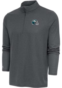 Antigua Philadelphia Eagles Mens Grey EPIC Long Sleeve Qtr Zip Pullover