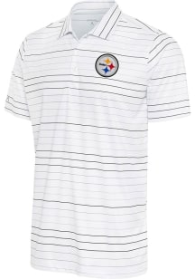 Antigua Pittsburgh Steelers Mens White RYDER Short Sleeve Polo