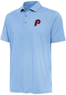 Antigua Philadelphia Phillies Mens Light Blue Scheme Short Sleeve Polo