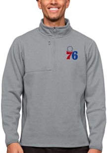Antigua Philadelphia 76ers Mens Grey Course Pullover Jackets
