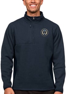 Antigua Philadelphia Union Mens Navy Blue Course Pullover Jackets