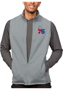 Antigua Philadelphia 76ers Mens Grey Course Sleeveless Jacket