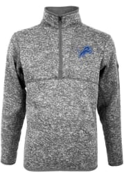 Antigua Detroit Lions Mens Grey Fortune Long Sleeve 1/4 Zip Pullover