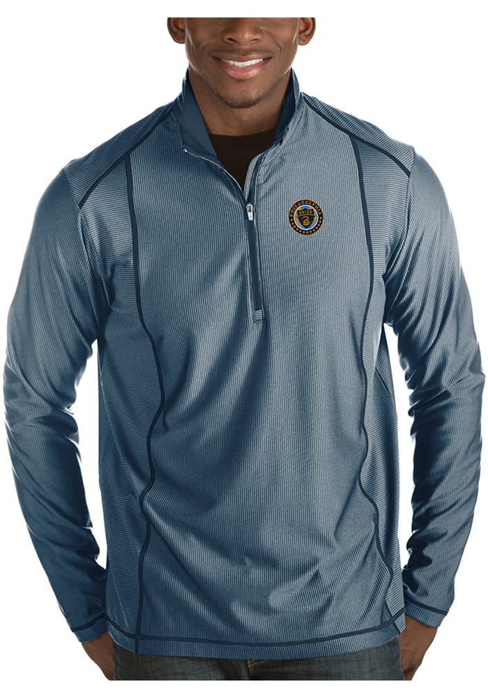 Antigua Philadelphia Union Mens Navy Blue Tempo Long Sleeve 1/4 Zip Pullover