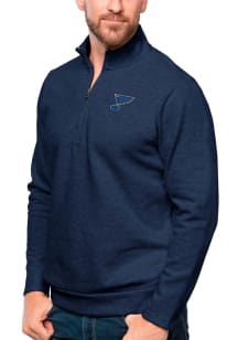 Antigua St Louis Blues Mens Navy Blue Gambit Long Sleeve 1/4 Zip Fashion Pullover
