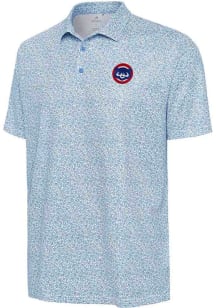 Antigua Chicago Cubs Mens White Field Ditsy Short Sleeve Polo