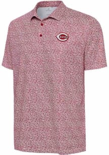 Antigua Cincinnati Reds Mens White Field Ditsy Short Sleeve Polo