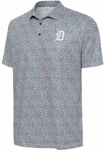 Antigua Detroit Tigers Mens White Field Ditsy Short Sleeve Polo