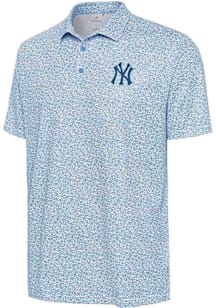 Antigua New York Yankees Mens White Field Ditsy Short Sleeve Polo