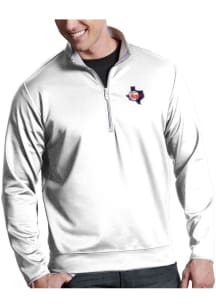 Antigua Texas Rangers Mens White Leader Long Sleeve 1/4 Zip Pullover