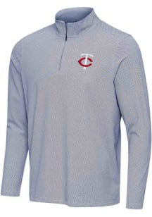 Antigua Minnesota Twins Mens Navy Blue Pave Long Sleeve Qtr Zip Pullover