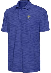 Antigua Kansas City Royals Mens Blue Swell Short Sleeve Polo
