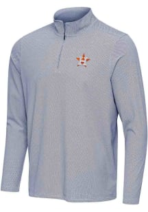 Antigua Houston Astros Mens Navy Blue Pave Long Sleeve Qtr Zip Pullover