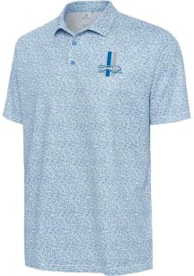 Antigua Detroit Lions Mens Light Blue Field Ditsy Short Sleeve Polo