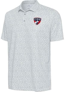 Antigua FC Dallas Mens White Field Ditsy Short Sleeve Polo