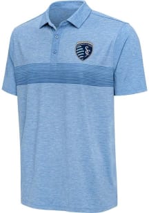 Antigua Sporting Kansas City Mens Light Blue Dashing Short Sleeve Polo