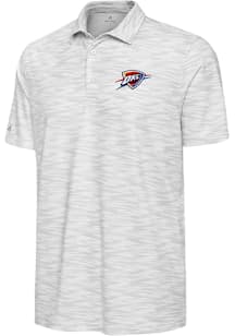 Antigua Oklahoma City Thunder Mens White Swell Short Sleeve Polo