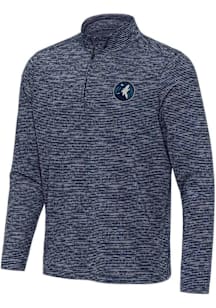 Antigua Minnesota Timberwolves Mens Navy Blue Determined Long Sleeve Qtr Zip Pullover