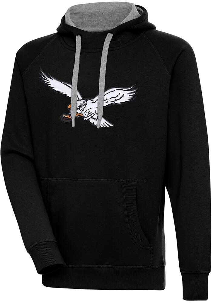 Antigua Philadelphia Eagles Mens BLACK Victory Mascot Hoodie - 3233139