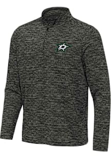 Antigua Dallas Stars Mens Black Determined Long Sleeve Qtr Zip Pullover