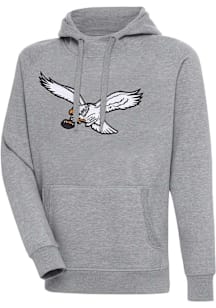 Antigua Philadelphia Eagles Mens Grey Victory Long Sleeve Hoodie