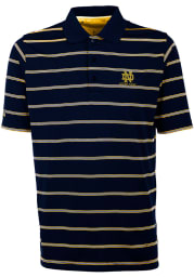 Antigua Notre Dame Fighting Irish Mens Navy Blue Deluxe Short Sleeve Polo