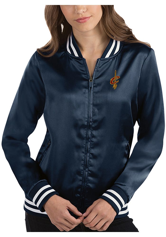 Antigua Cleveland Cavaliers Womens Navy Blue Strut Long Sleeve Track Jacket