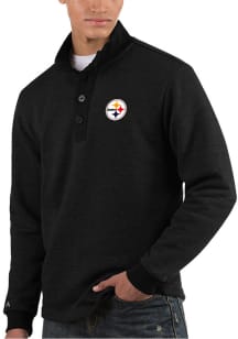 Antigua Pittsburgh Steelers Mens Black Pivotal Long Sleeve Sweater