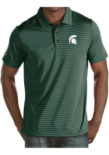 Antigua Michigan State Spartans Mens Green Quest Short Sleeve Polo
