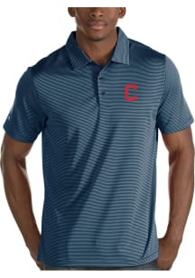 Antigua Cleveland Indians Mens Navy Blue Quest Short Sleeve Polo