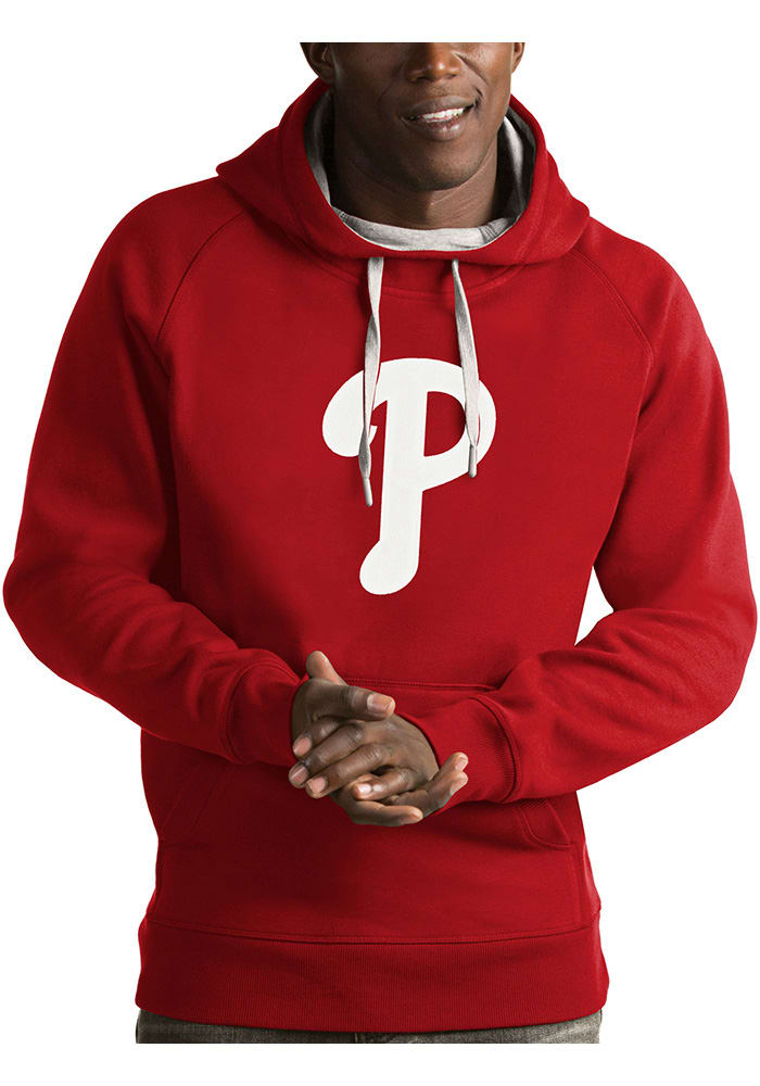 Antigua Philadelphia Phillies Blue Victory Long Sleeve Hoodie, Blue, 52% Cot / 48% Poly, Size XL, Rally House